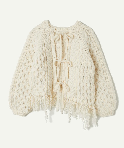 leinwande（ラインヴァンド）の「【leinwande】Hand Cable Knit Top（ニット/セーター・レディース・グレー/ホワイト・ONE SIZE）」の12枚目の写真