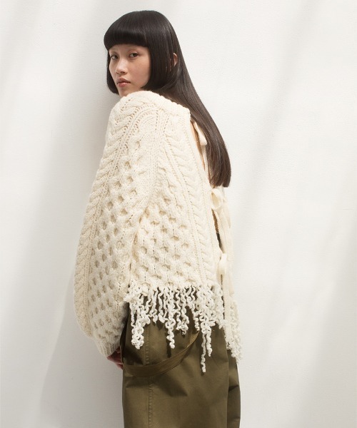 leinwande（ラインヴァンド）の「【leinwande】Hand Cable Knit Top（ニット/セーター・レディース・グレー/ホワイト・ONE SIZE）」の9枚目の写真
