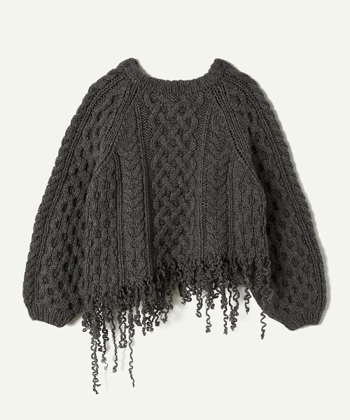 leinwande（ラインヴァンド）の「【leinwande】Hand Cable Knit Top（ニット/セーター・レディース・グレー/ホワイト・ONE SIZE）」の8枚目の写真