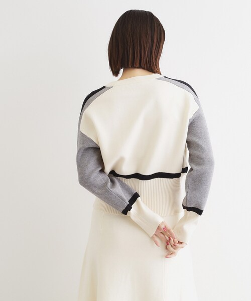 THE SHOP TK (ザ ショップ ティーケー )の「◆【上下セットアイテム】配色ニットセットアップ/洗える(セットアップ・レディース・アイボリー系4/ブラウン系その他5/ブラック系4・12/13)」の8枚目の写真