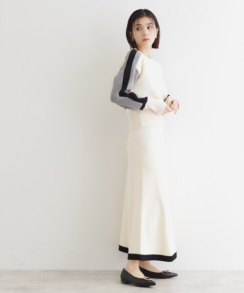 THE SHOP TK (ザ ショップ ティーケー )の「◆【上下セットアイテム】配色ニットセットアップ/洗える(セットアップ・レディース・アイボリー系4/ブラウン系その他5/ブラック系4・12/13)」の10枚目の写真