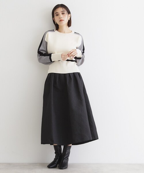 THE SHOP TK (ザ ショップ ティーケー )の「◆【上下セットアイテム】配色ニットセットアップ/洗える(セットアップ・レディース・アイボリー系4/ブラウン系その他5/ブラック系4・12/13)」の11枚目の写真