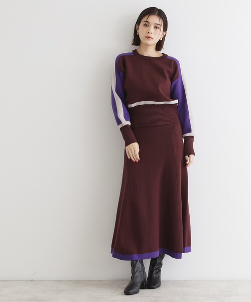 THE SHOP TK (ザ ショップ ティーケー )の「◆【上下セットアイテム】配色ニットセットアップ/洗える(セットアップ・レディース・アイボリー系4/ブラウン系その他5/ブラック系4・12/13)」の19枚目の写真