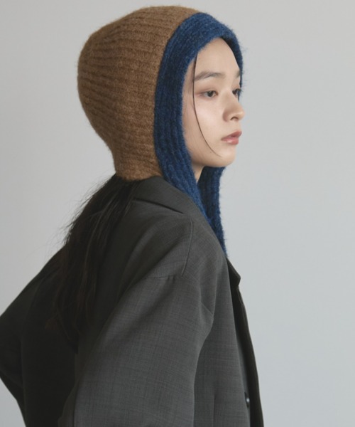 MERLOT（メルロー）の「モヘアライクバイカラーニットフライトキャップ（ニットキャップ/ビーニー・レディース・グレー/ブラウン・FREE）」の9枚目の写真