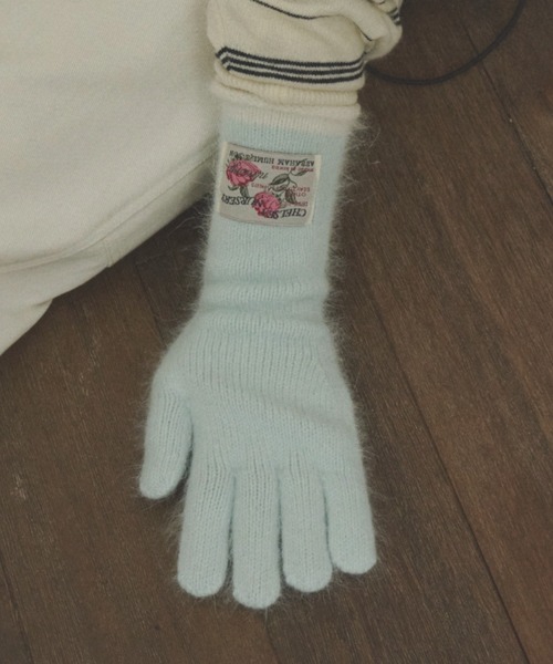 GIUNON（ジウノン）の「mohair touch bicolor gloves / モヘアタッチバイカラー手袋（手袋・レディース・ミント/ブルー/グレー/ホワイト/ブラウン・FREE）」の14枚目の写真