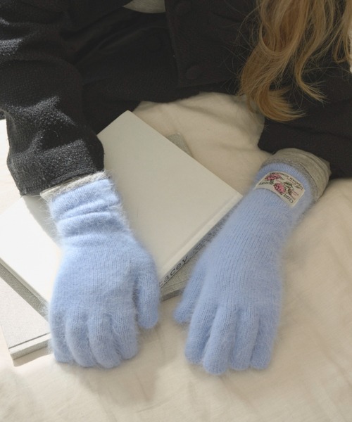 GIUNON（ジウノン）の「mohair touch bicolor gloves / モヘアタッチバイカラー手袋（手袋・レディース・ミント/ブルー/グレー/ホワイト/ブラウン・FREE）」の21枚目の写真