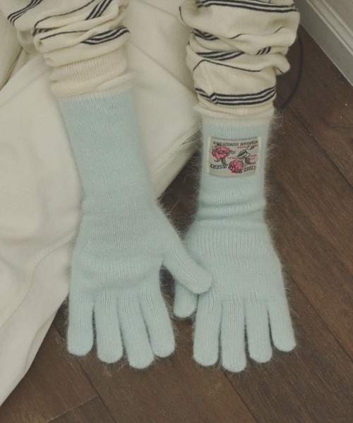 GIUNON（ジウノン）の「mohair touch bicolor gloves / モヘアタッチバイカラー手袋（手袋・レディース・ミント/ブルー/グレー/ホワイト/ブラウン・FREE）」の15枚目の写真