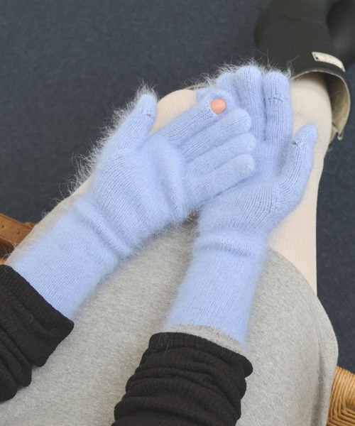 GIUNON（ジウノン）の「mohair touch bicolor gloves / モヘアタッチバイカラー手袋（手袋・レディース・ミント/ブルー/グレー/ホワイト/ブラウン・FREE）」の22枚目の写真