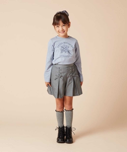 a.v.v（アーヴェヴェ）の「[140-150]ダブルレースアップショートパンツ（その他パンツ・キッズ・グレー/ベージュ・150/140）」の13枚目の写真