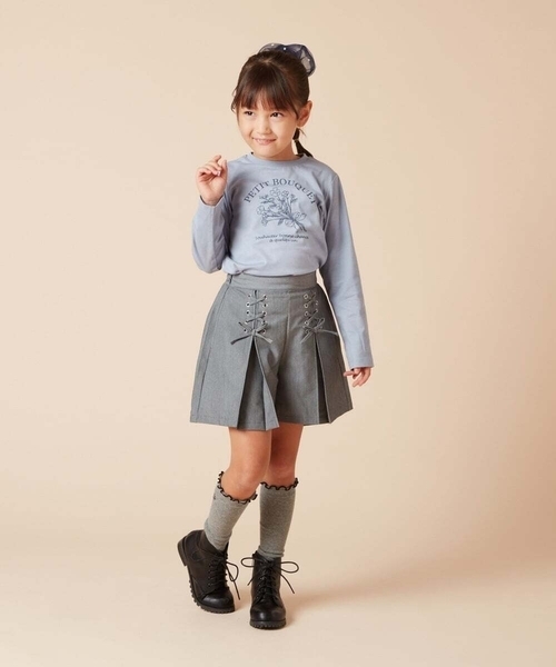 a.v.v（アーヴェヴェ）の「[140-150]ダブルレースアップショートパンツ（その他パンツ・キッズ・グレー/ベージュ・150/140）」の14枚目の写真