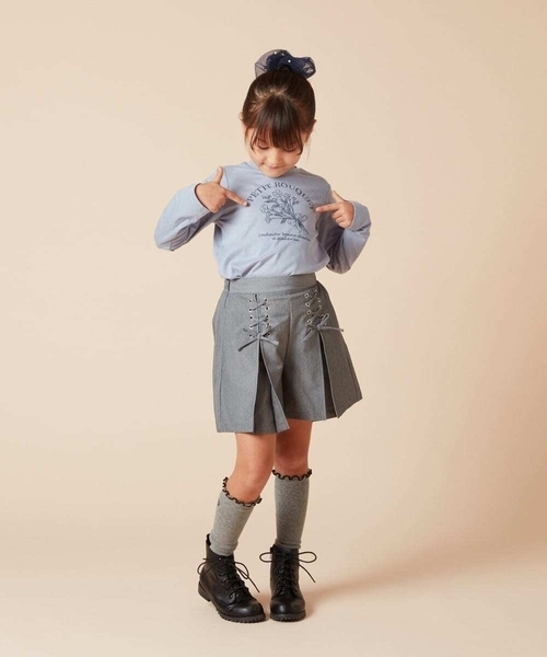 a.v.v（アーヴェヴェ）の「[140-150]ダブルレースアップショートパンツ（その他パンツ・キッズ・グレー/ベージュ・150/140）」の16枚目の写真