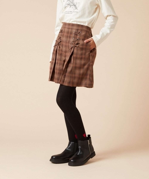 a.v.v（アーヴェヴェ）の「[140-150]ダブルレースアップショートパンツ（その他パンツ・キッズ・グレー/ベージュ・150/140）」の20枚目の写真