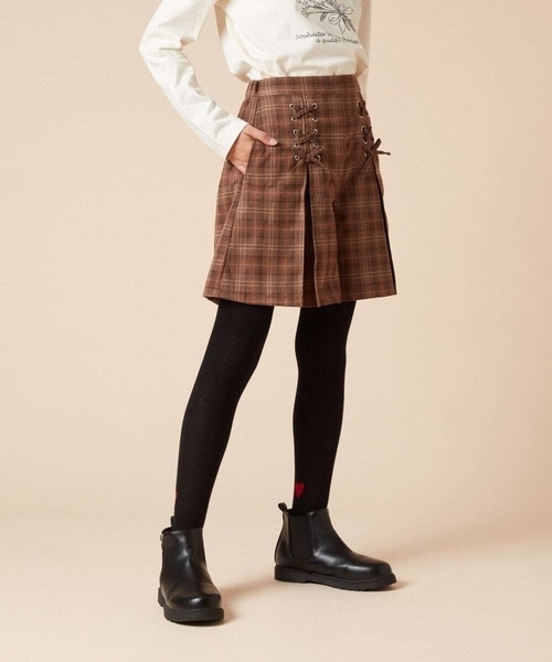 a.v.v（アーヴェヴェ）の「[140-150]ダブルレースアップショートパンツ（その他パンツ・キッズ・グレー/ベージュ・150/140）」の22枚目の写真