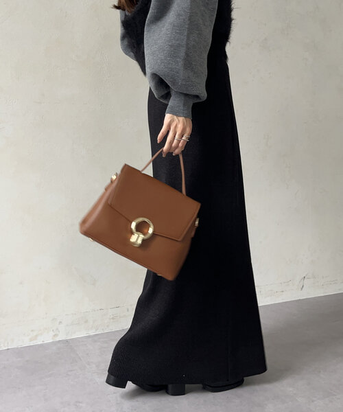 Thevon（ゼボン）の「ラメリブニットナロースカート（スカート・レディース・ブラック/ベージュ/グレー/ブルー・FREE）」の8枚目の写真