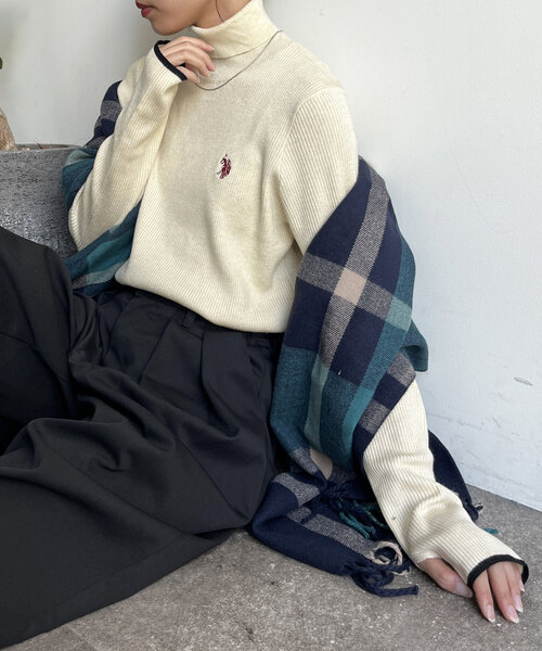CPCM(シーピーシーエム)の「【U.S. POLO ASSN. 】ウォッシャブルハイネックニット(ニット/セーター・レディース・アイボリー/ブラック/ネイビー/オレンジ/ホワイト・FREE)」の3枚目の写真