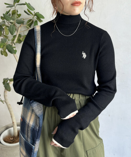 CPCM(シーピーシーエム)の「【U.S. POLO ASSN. 】ウォッシャブルハイネックニット(ニット/セーター・レディース・アイボリー/ブラック/ネイビー/オレンジ/ホワイト・FREE)」の6枚目の写真