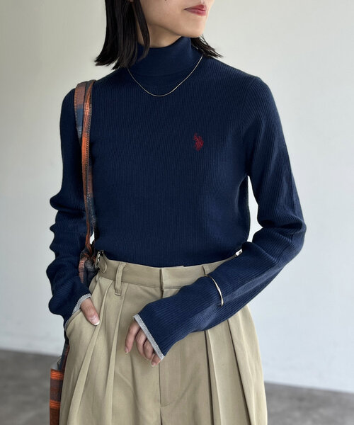 CPCM(シーピーシーエム)の「【U.S. POLO ASSN. 】ウォッシャブルハイネックニット(ニット/セーター・レディース・アイボリー/ブラック/ネイビー/オレンジ/ホワイト・FREE)」の12枚目の写真