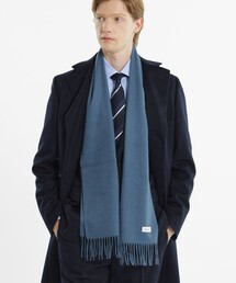 ウォッシャブルカシミヤ ソリッドマフラー ネイビー カシミヤ ソリッド マフラー