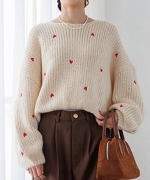 flower | スウィートエンブロイダリーニット(ニット/セーター)