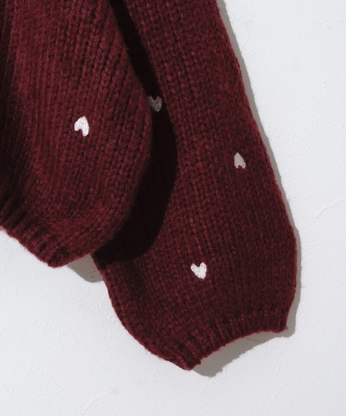 flower（フラワー）の「スウィートエンブロイダリーニット（ニット/セーター・レディース・ネイビー/レッド/アイボリー・FREE）」の7枚目の写真