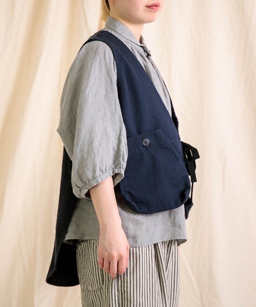 Brocante（ブロカント）の「[Brocante / ブロカント] ヘリンボン シャスジレ（ベスト・レディース・アイボリー/オリーブ/ネイビー・2）」の14枚目の写真