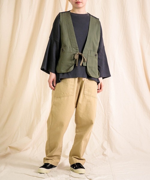 Brocante（ブロカント）の「[Brocante / ブロカント] ヘリンボン シャスジレ（ベスト・レディース・アイボリー/オリーブ/ネイビー・2）」の8枚目の写真