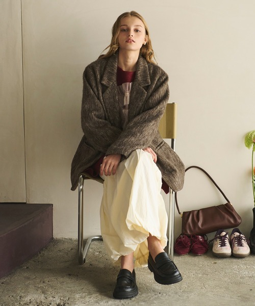 loin nuit(ロワンニュイ)の「tulle slit design knit / チュールスリットデザインニット(ニット/セーター・レディース・ボルドー/ブルー/グレー・FREE)」の15枚目の写真
