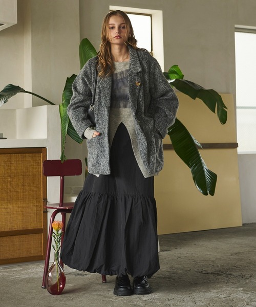 loin nuit(ロワンニュイ)の「tulle slit design knit / チュールスリットデザインニット(ニット/セーター・レディース・ボルドー/ブルー/グレー・FREE)」の19枚目の写真