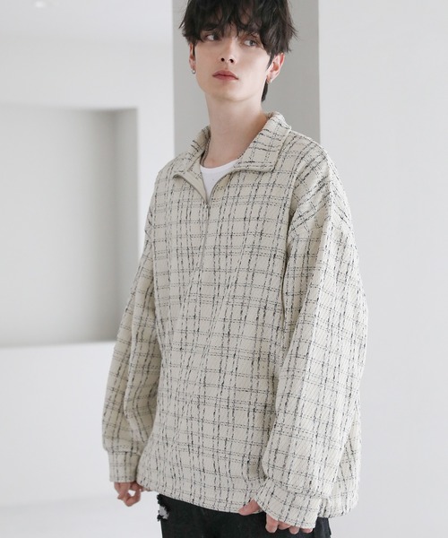 ASTRONOMY（アストロノミー）の「ツイードハーフジッププルオーバー（その他トップス・メンズ・ブラック/ホワイト・L/M/S）」の3枚目の写真