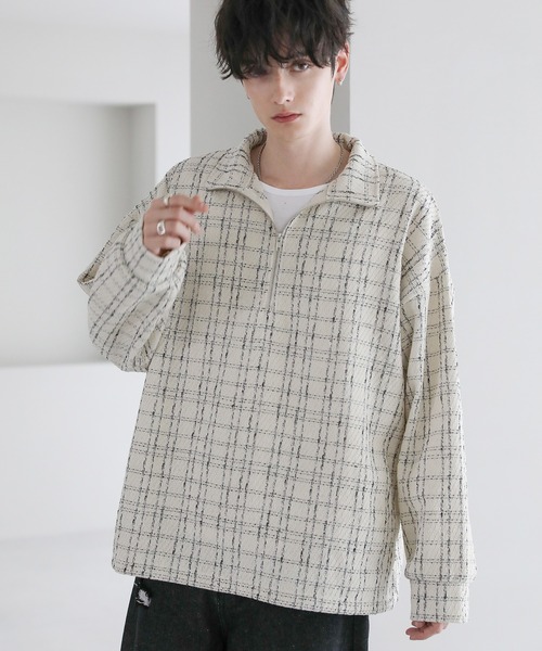 ASTRONOMY（アストロノミー）の「ツイードハーフジッププルオーバー（その他トップス・メンズ・ブラック/ホワイト・L/M/S）」の4枚目の写真