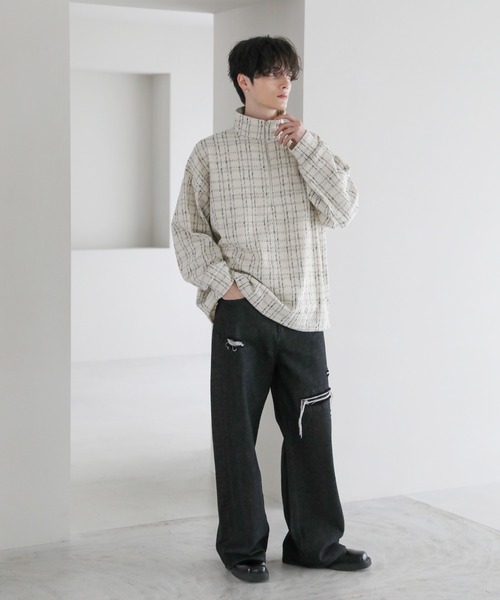 ASTRONOMY（アストロノミー）の「ツイードハーフジッププルオーバー（その他トップス・メンズ・ブラック/ホワイト・L/M/S）」の8枚目の写真