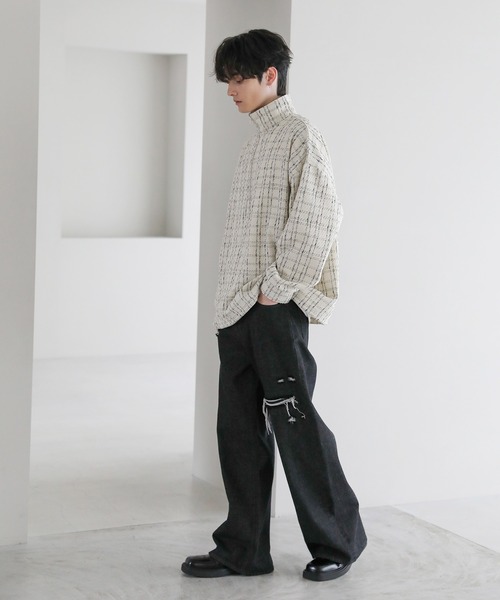 ASTRONOMY（アストロノミー）の「ツイードハーフジッププルオーバー（その他トップス・メンズ・ブラック/ホワイト・L/M/S）」の9枚目の写真