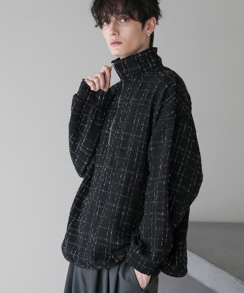 ASTRONOMY（アストロノミー）の「ツイードハーフジッププルオーバー（その他トップス・メンズ・ブラック/ホワイト・L/M/S）」の11枚目の写真