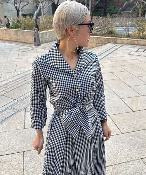 JENNE ジェンヌ  ぺプラム ブラウス ギンガムチェック柄 ブラック系 M レディース パリジェンヌ ペプラムブラウス｜JENNE(ジェンヌ)公式通販：パリ
