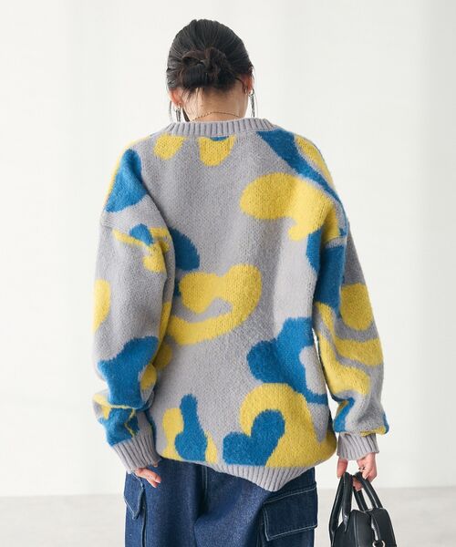 CRAFT STANDARD BOUTIQUE（クラフトスタンダードブティック）の「【ユニセックス】シャギージャガードクルーネックニット（ニット/セーター・レディース・ブラウン/ライトグレー・XL/L/M）」の6枚目の写真