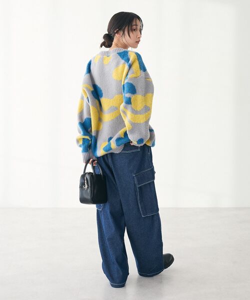 CRAFT STANDARD BOUTIQUE（クラフトスタンダードブティック）の「【ユニセックス】シャギージャガードクルーネックニット（ニット/セーター・レディース・ブラウン/ライトグレー・XL/L/M）」の9枚目の写真