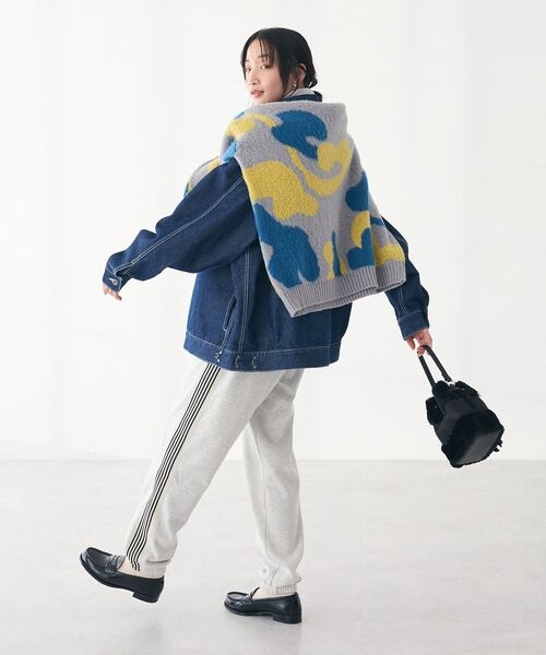 CRAFT STANDARD BOUTIQUE（クラフトスタンダードブティック）の「【ユニセックス】シャギージャガードクルーネックニット（ニット/セーター・レディース・ブラウン/ライトグレー・XL/L/M）」の11枚目の写真