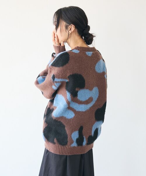 CRAFT STANDARD BOUTIQUE（クラフトスタンダードブティック）の「【ユニセックス】シャギージャガードクルーネックニット（ニット/セーター・レディース・ブラウン/ライトグレー・XL/L/M）」の14枚目の写真