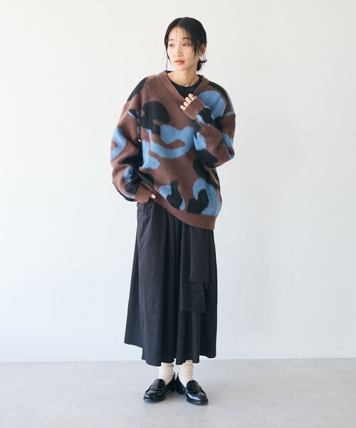 CRAFT STANDARD BOUTIQUE（クラフトスタンダードブティック）の「【ユニセックス】シャギージャガードクルーネックニット（ニット/セーター・レディース・ブラウン/ライトグレー・XL/L/M）」の15枚目の写真