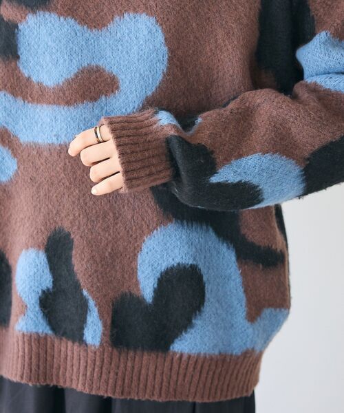 CRAFT STANDARD BOUTIQUE（クラフトスタンダードブティック）の「【ユニセックス】シャギージャガードクルーネックニット（ニット/セーター・レディース・ブラウン/ライトグレー・XL/L/M）」の19枚目の写真