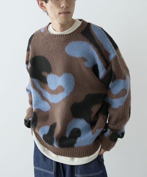 CRAFT STANDARD BOUTIQUE（クラフトスタンダードブティック）の「【ユニセックス】シャギージャガードクルーネックニット（ニット/セーター・レディース・ブラウン/ライトグレー・XL/L/M）」の20枚目の写真