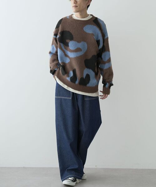 CRAFT STANDARD BOUTIQUE（クラフトスタンダードブティック）の「【ユニセックス】シャギージャガードクルーネックニット（ニット/セーター・レディース・ブラウン/ライトグレー・XL/L/M）」の21枚目の写真