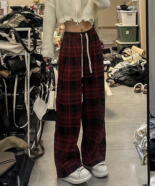 Ressaca（レサーカ）の「ルーズシルエットチェック柄イージーパンツ（その他パンツ・レディース・ブラック/レッド/イエロー・M/L/XL）」の3枚目の写真