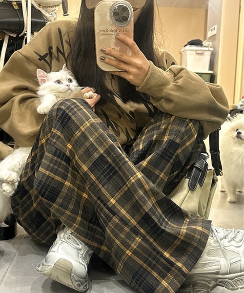 Ressaca（レサーカ）の「ルーズシルエットチェック柄イージーパンツ（その他パンツ・レディース・ブラック/レッド/イエロー・M/L/XL）」の11枚目の写真