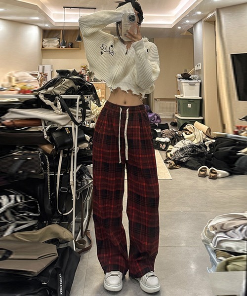 Ressaca（レサーカ）の「ルーズシルエットチェック柄イージーパンツ（その他パンツ・レディース・ブラック/レッド/イエロー・M/L/XL）」の12枚目の写真