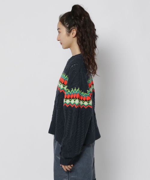 セール】ネオンノルディックZIPカーディガン（カーディガン/ボレロ