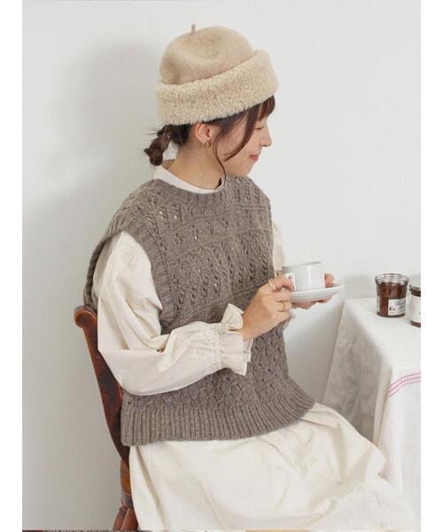 Samansa Mos2（サマンサ モスモス）の「【Fluffy Wool Blend】前後着柄