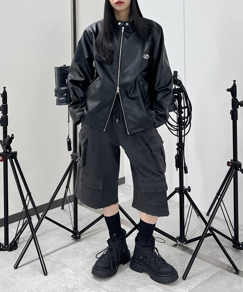 Figments（フィグメンツ）の「ヴィンテージマルチカーゴスウェットハーフパンツ（スウェットパンツ・レディース・スミクロ/ブラック系その他・FREE）」の7枚目の写真