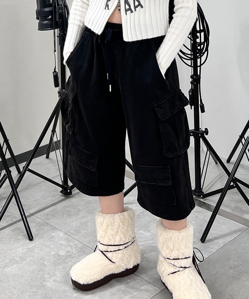 Figments（フィグメンツ）の「ヴィンテージマルチカーゴスウェットハーフパンツ（スウェットパンツ・レディース・スミクロ/ブラック系その他・FREE）」の22枚目の写真