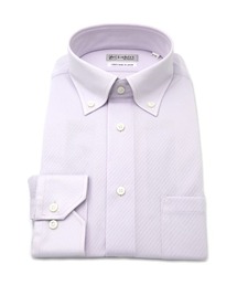 WEB限定【完全ノーアイロン】長袖 アイシャツ ボタンダウン ストレッチ ガルゼ柄 i-shirt 通年